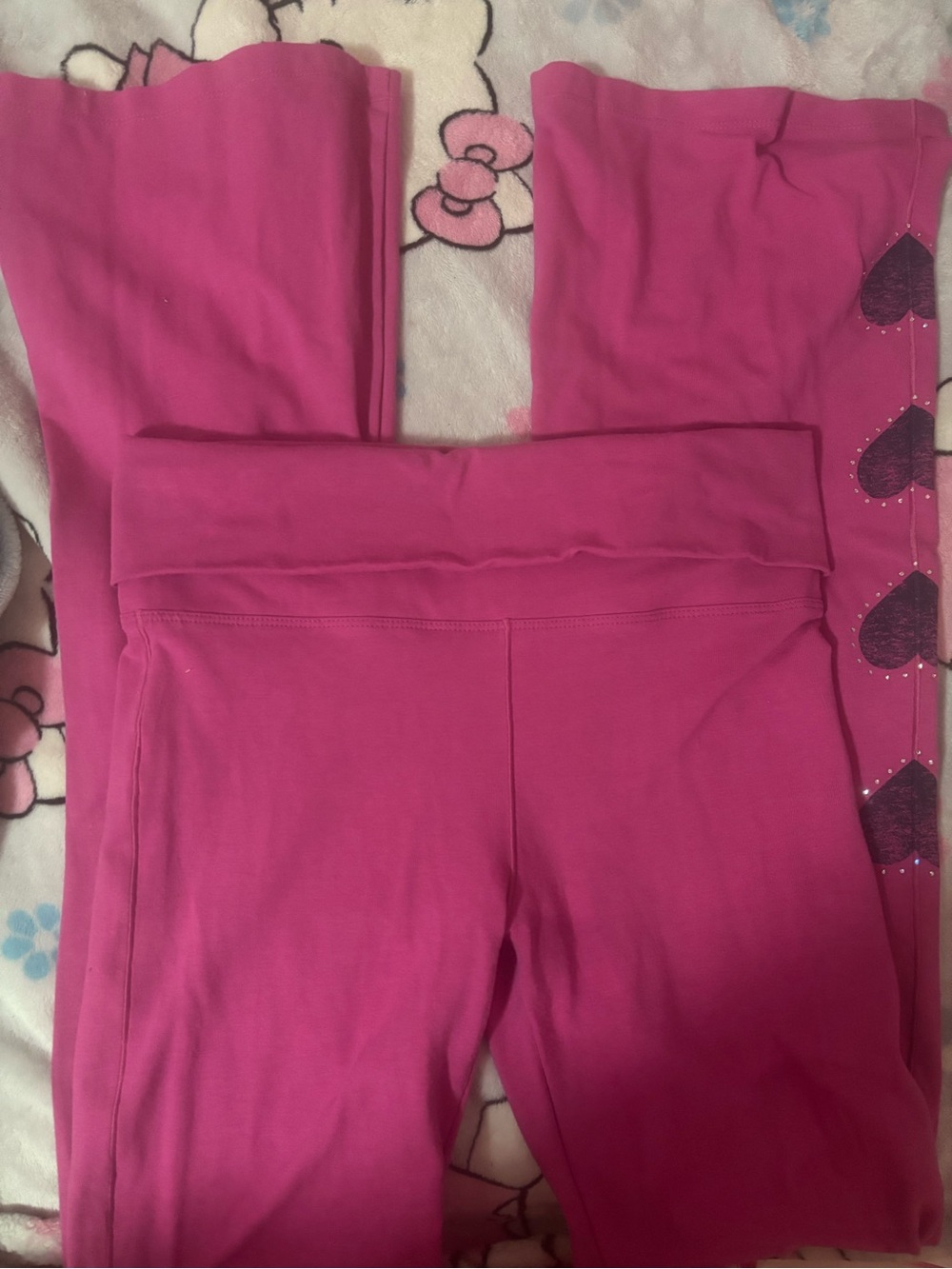 Pink VS Leggings with Hearts